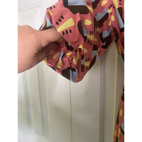 Odeeh Guitar Print Dress Pink Flamingo Size 32 - Picture 9 of 12